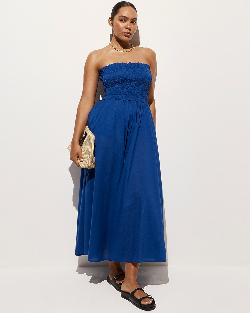 Smocked maxi dress in cotton voile | J. Crew US