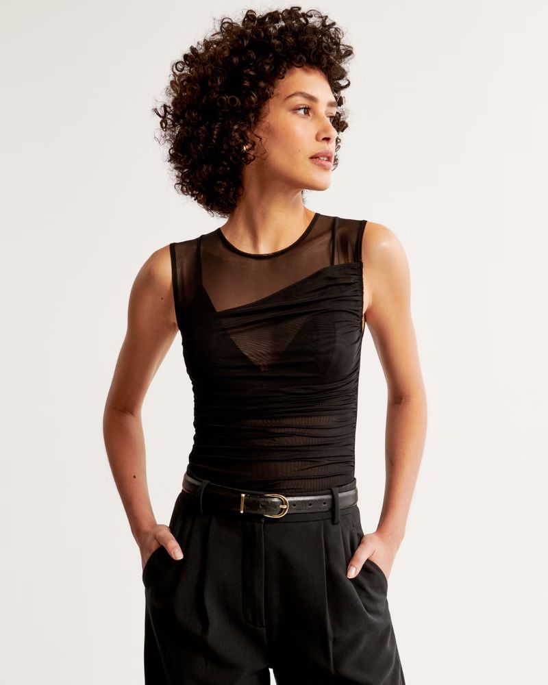 Women's Layered Mesh Bodysuit | Women's Tops | Abercrombie.com | Abercrombie & Fitch (US)