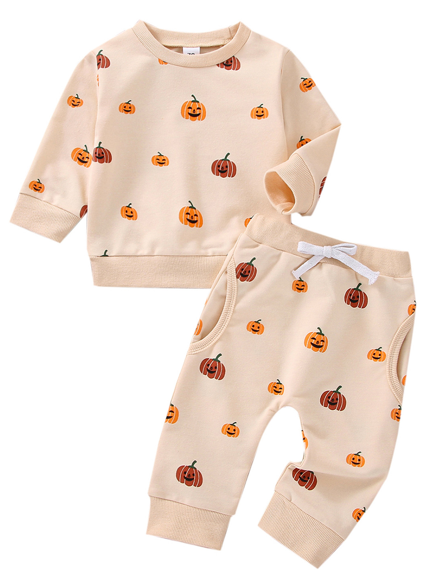 Kids Toddler Infant Baby Boys Girls Fall Outfit Halloween Pumpkin Pullover Sweatshirt Top Shirt+P... | Walmart (US)