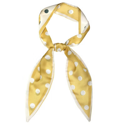 INSPIRE CHIC Women's Chic Polka Dot Skinny Bag Accessory Neckerchief Scarves Hair Band Ribbon Yellow Big Dot | Target