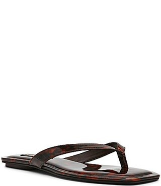 Steve Madden Trella Tortoise Print Thong Sandals - 6.5 | Dillard's