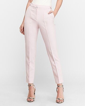 high waisted button tab ankle pant | Express