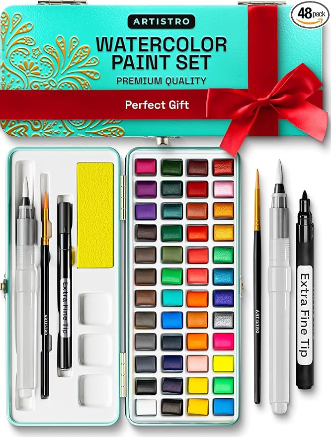 ARTISTRO Watercolor Paint Set - Portable Paint Kit - Perfect for Gifting to Adults, Teens, Tweens... | Amazon (US)
