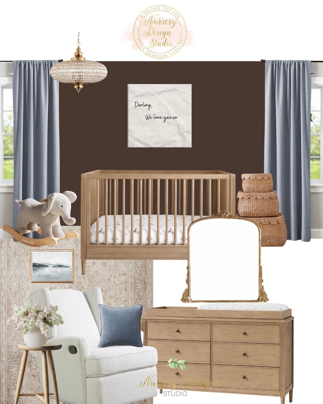 If you love this cozy  nursery, I’ve linked the crib, dresser, glider, rug, chandelier, curtains-so you can build it piece by piece.

#LTKBump #LTKHome #LTKSaleAlert
