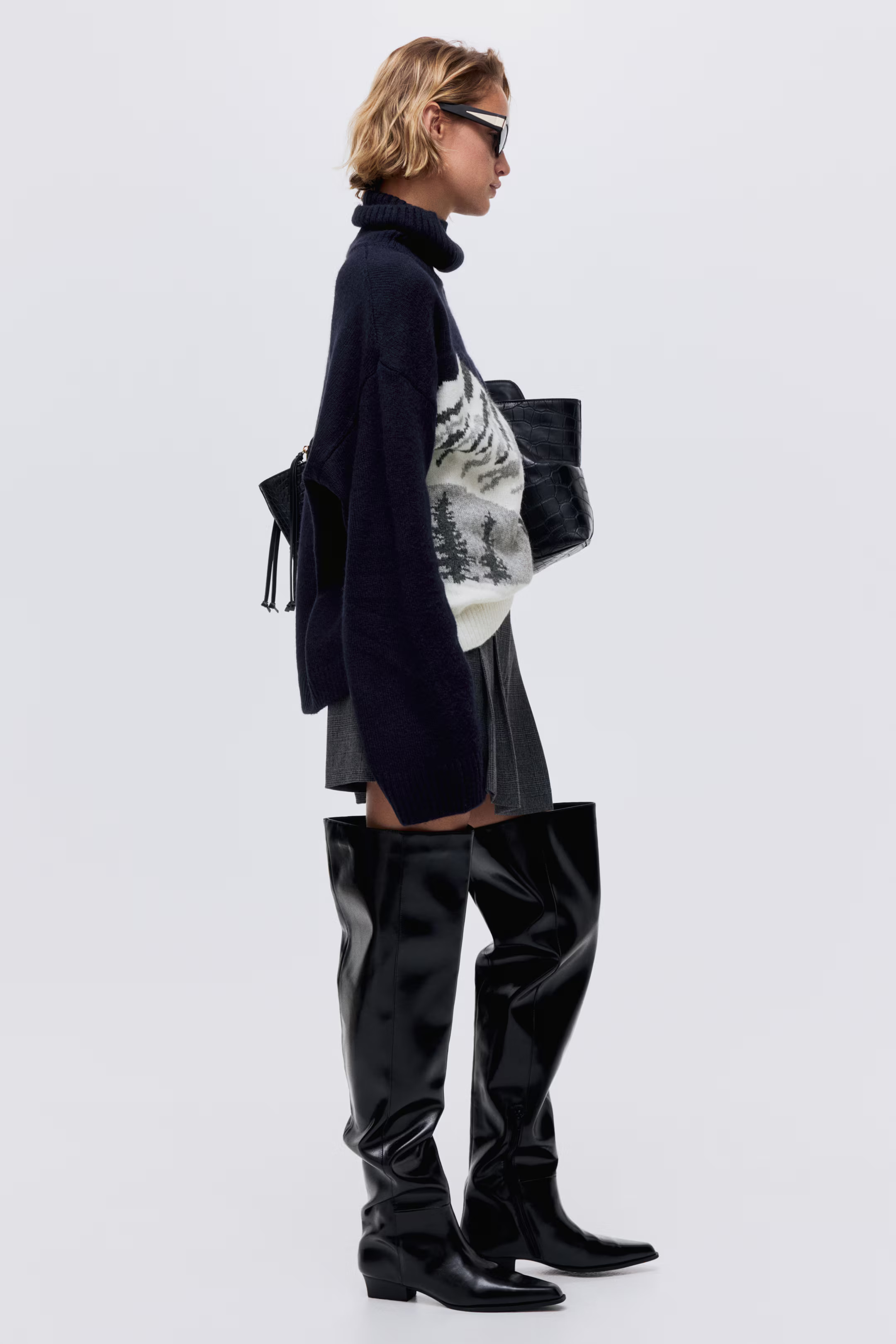 Jacquard-Knit Turtleneck Sweater | H&M (US + CA)