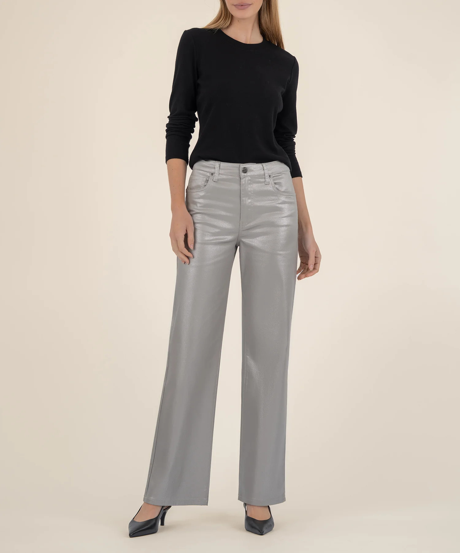 Miller Metallic Coated High Rise Wide Leg - FINAL SALE - Kut from the Kloth | Kut From Kloth