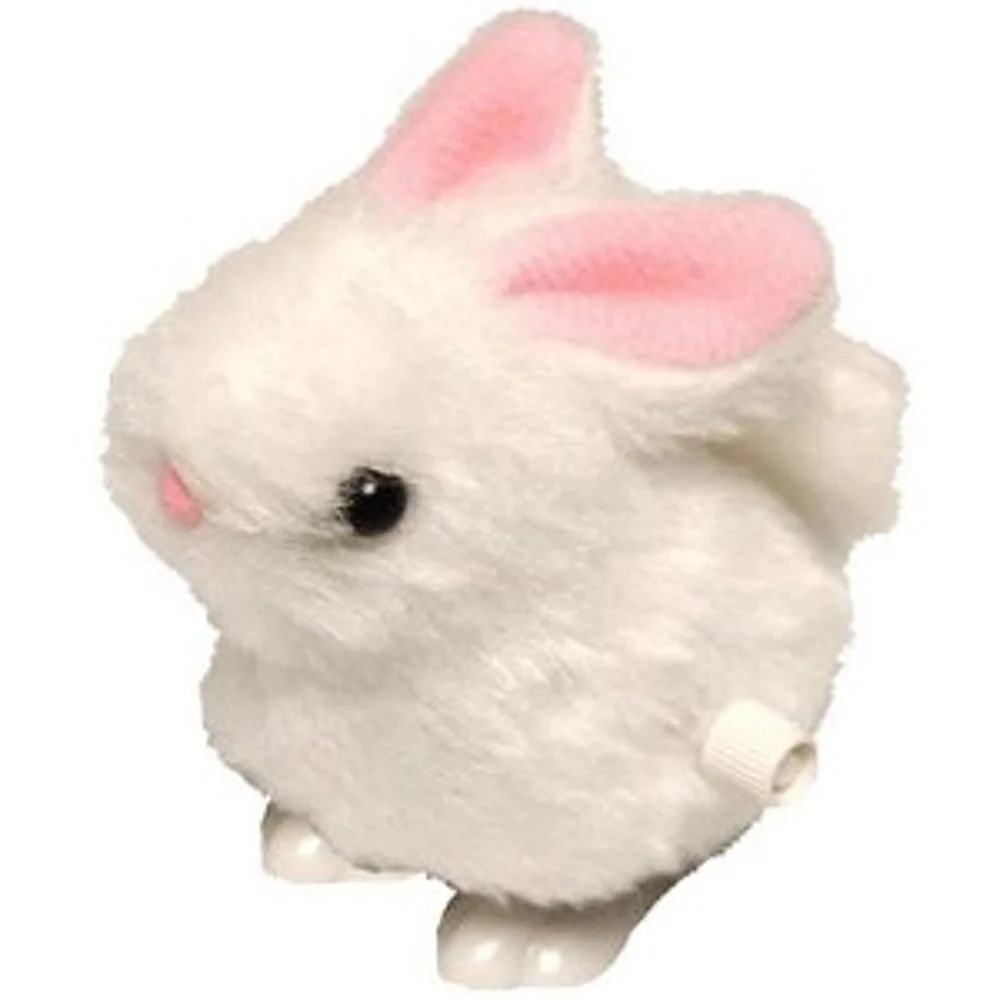 White Fuzzy Bunny Wind Ups, Easter, Spring, Hopping Action [2030] | Walmart (US)