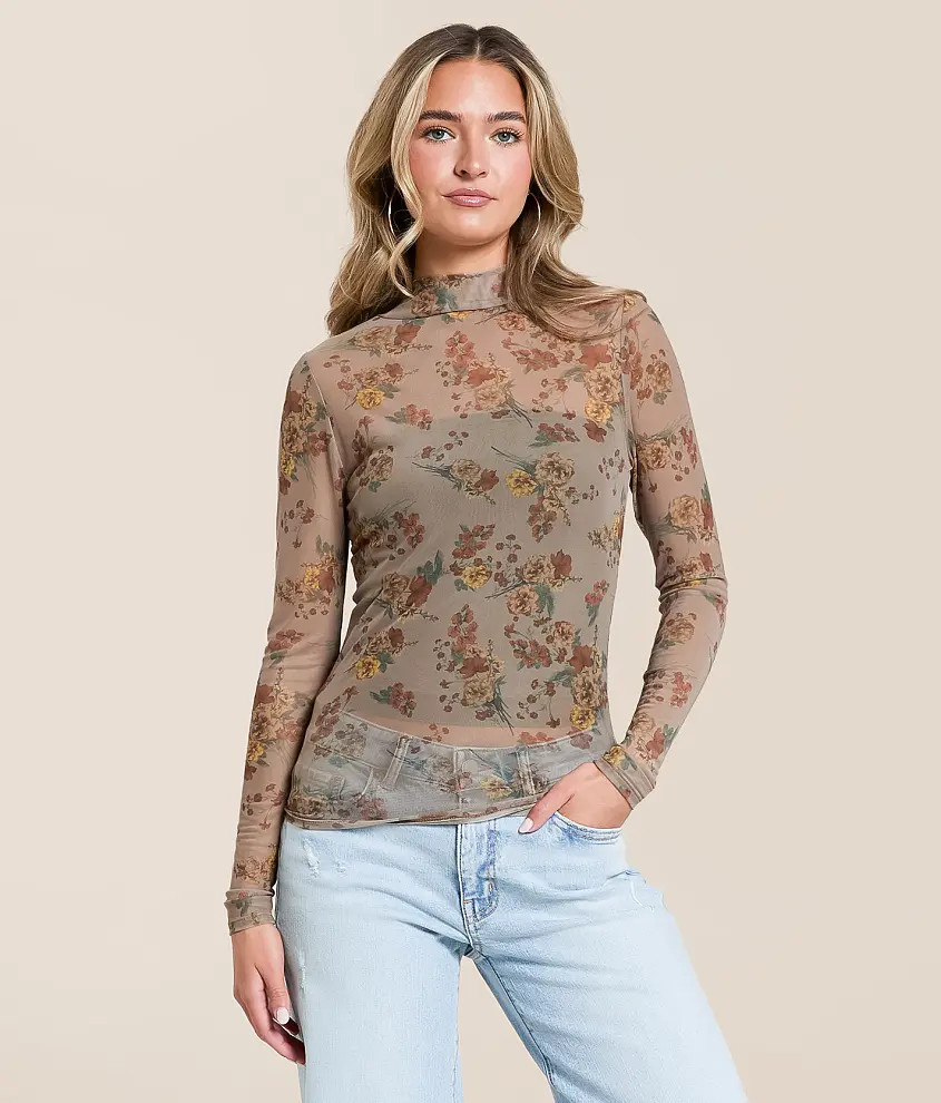 Floral Mesh Top | Buckle