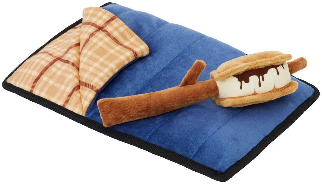 FRISCO Camping Smores & Sleeping Bag Flat Plush Squeaky Dog Toy, 2 count - Chewy.com | Chewy.com