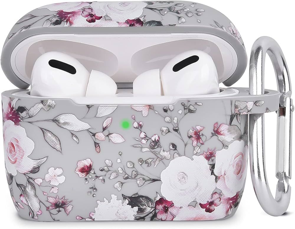 AIRSPO Silicone Cover Compatible AirPods Pro 1st Generation Case Floral Print Protective Case Skin f | Amazon (US)