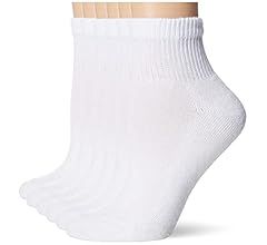 Hanes Ultimate Women's 6-Pack Comfort Toe Seamed Ankle Socks | Amazon (US)