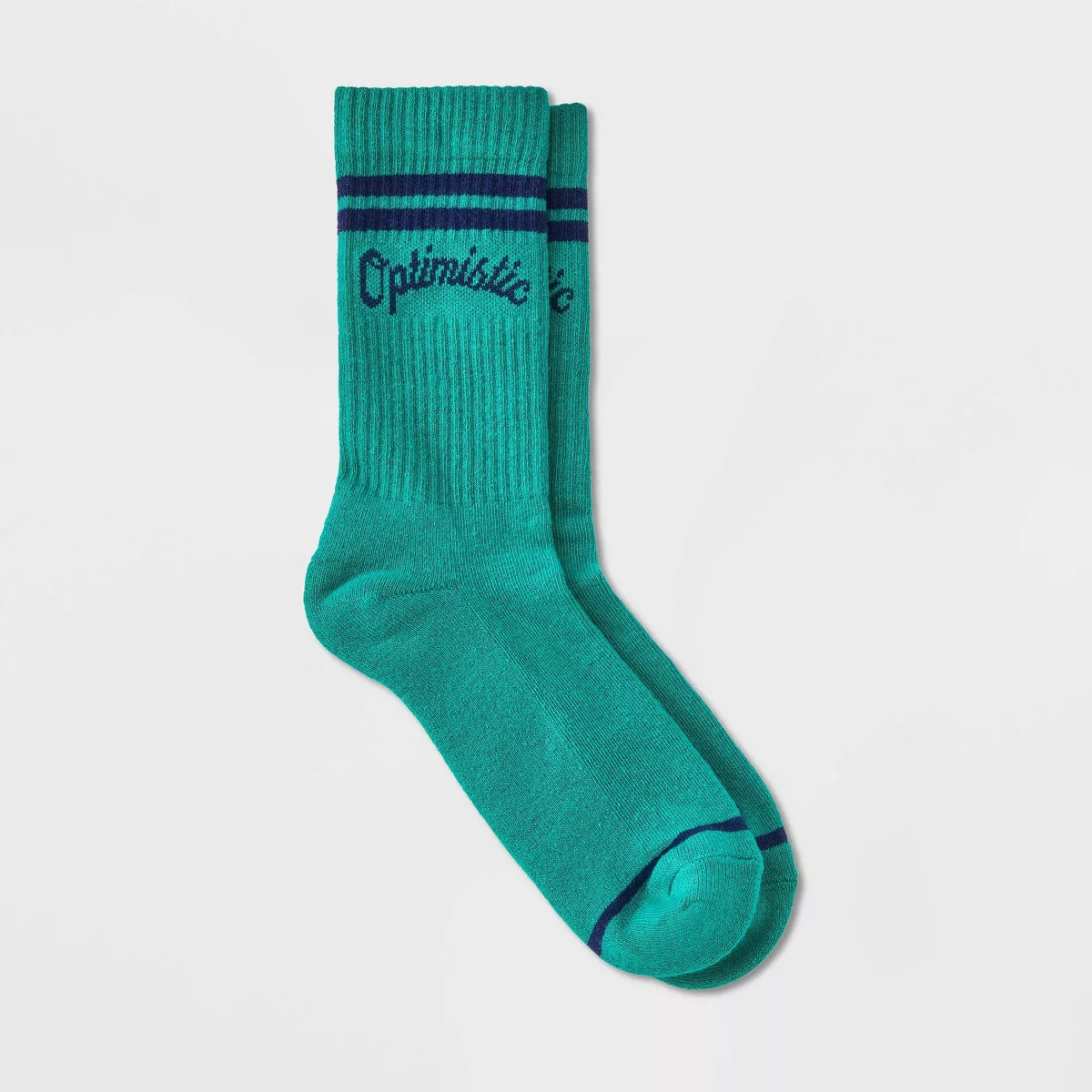 Women's 'Optimistic' Ribbed Cushioned Crew Socks - Universal Thread™ Green 4-10 | Target