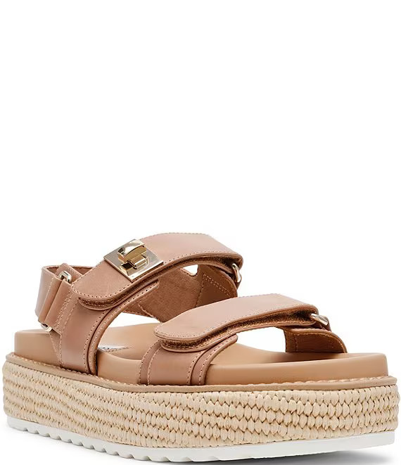 Steve Madden BigMona Leather Turnlock Detail Platform Sandals | Dillard's | Dillard's