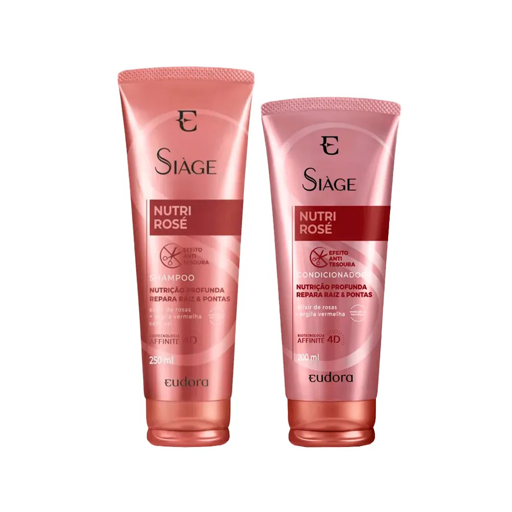 Kit Eudora Siáge Nutri Rose 4D - Shampoo 250 ml + Condicionador 200 ml - AMOBELEZA - Produtos pa... | Amobeleza (BR)