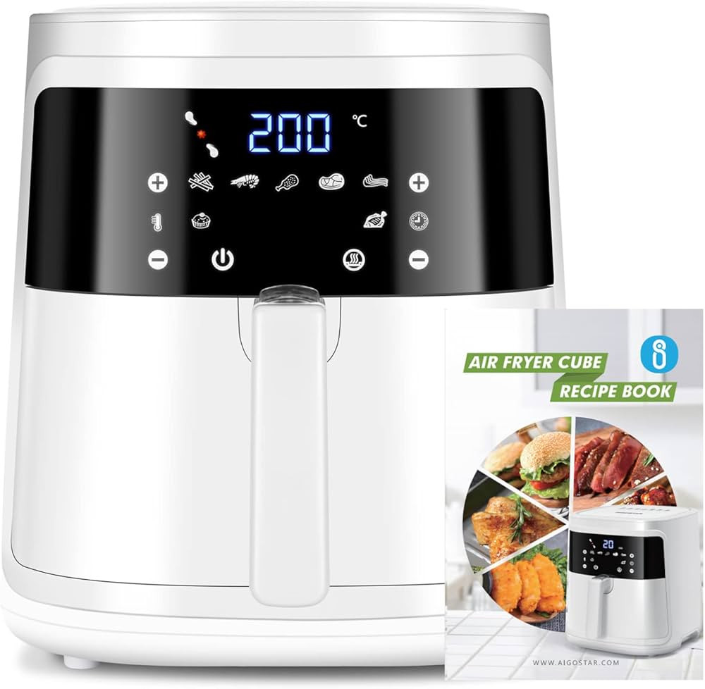Aigostar White Cube - Freidora de aire 7L 1900W, freidora sin aceite 5 en 1, 7 funciones preestab... | Amazon (ES)