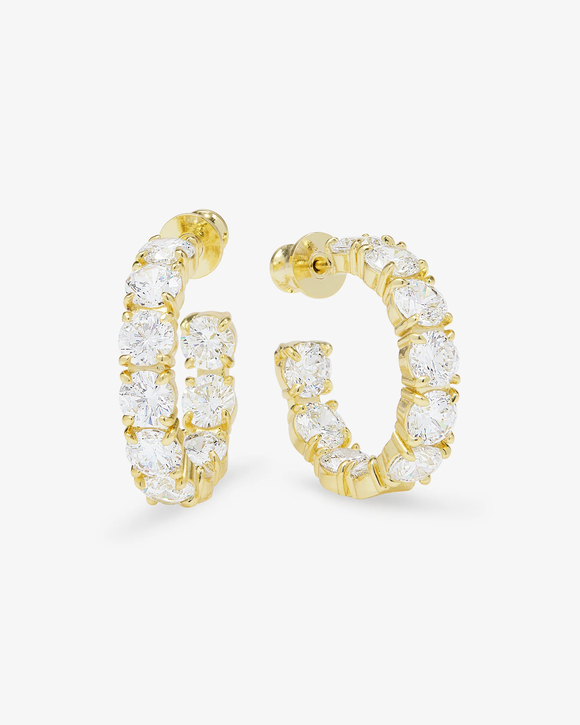 "Oh She Fancy" Hoops 1" - Gold|White Diamondettes | Melinda Maria Jewelry