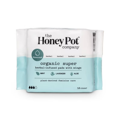 The Honey Pot Organic Cotton Herbal Super Pads - 16ct | Target