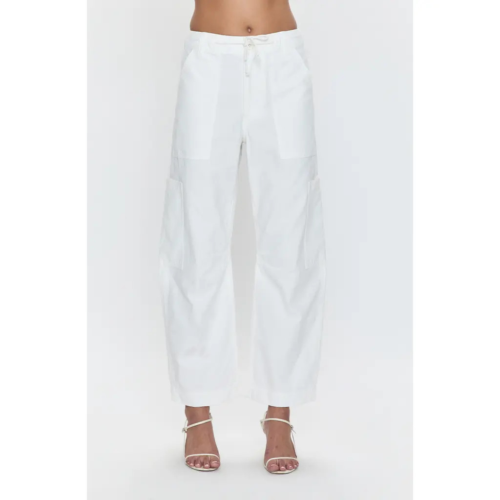 Pistola Sabrina High Waist Barrel Twill Utility Pants in White at Nordstrom, Size 29 | Nordstrom