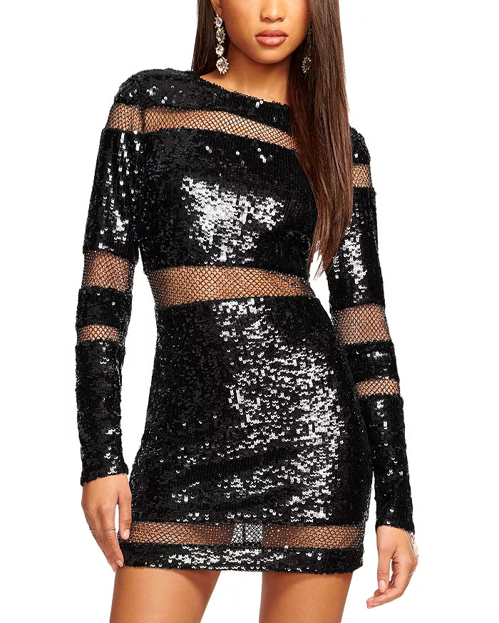 Maggie Mesh Inset Sequined Dress | Bloomingdale's (US)