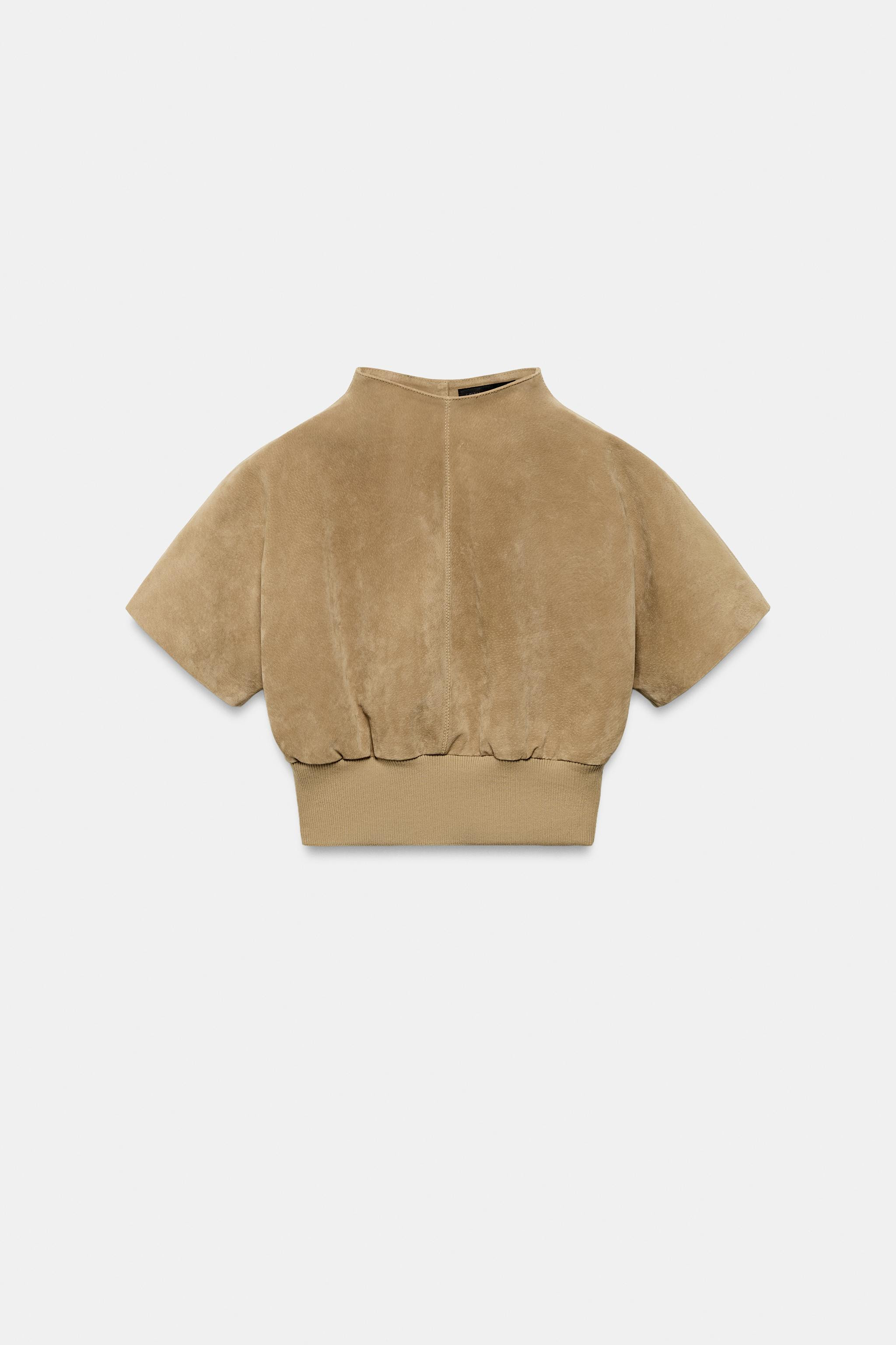 100% SUEDE LEATHER TOP | Zara US
