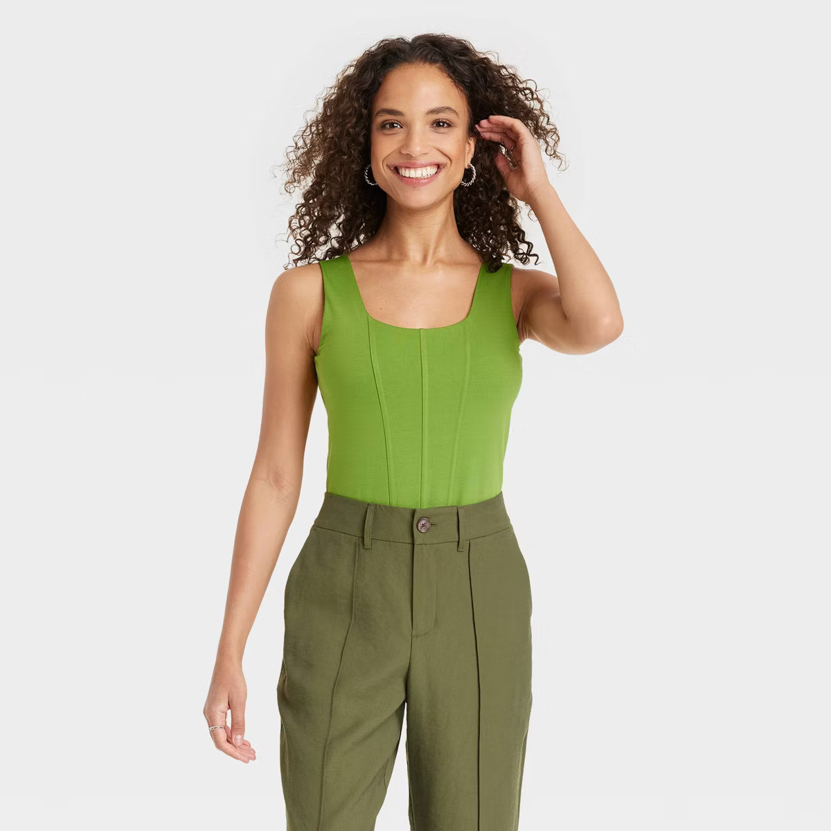 Women's Square Neck Sleeveless Bodysuit - A New Day™ | Target