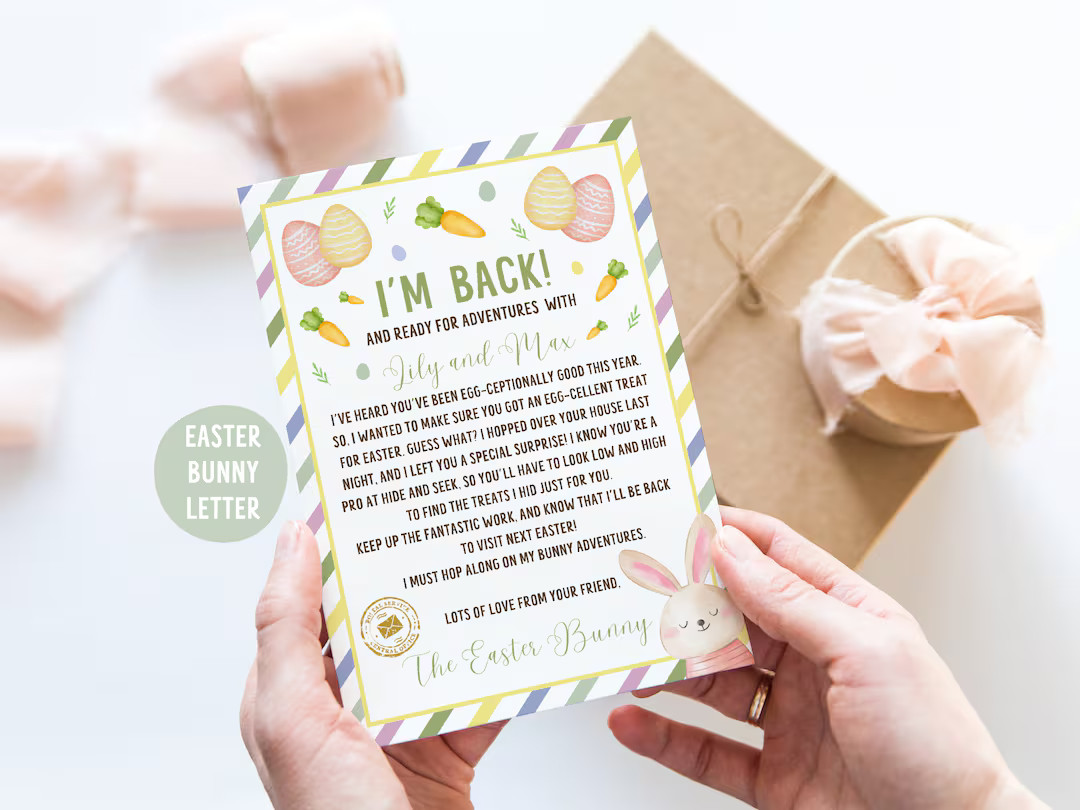 Easter Bunny Letter, Easter Printable, Bunny Letter, Custom Name, Editable Letter From the Desk o... | Etsy (US)