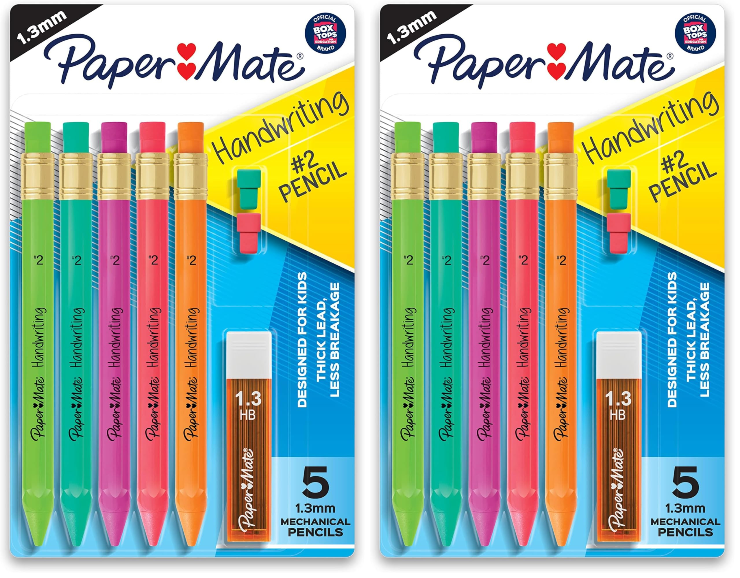 Paper Mate Handwriting Triangular Mechanical Pencil Set with Lead & Eraser Refills, 1.3mm, School... | Amazon (US)