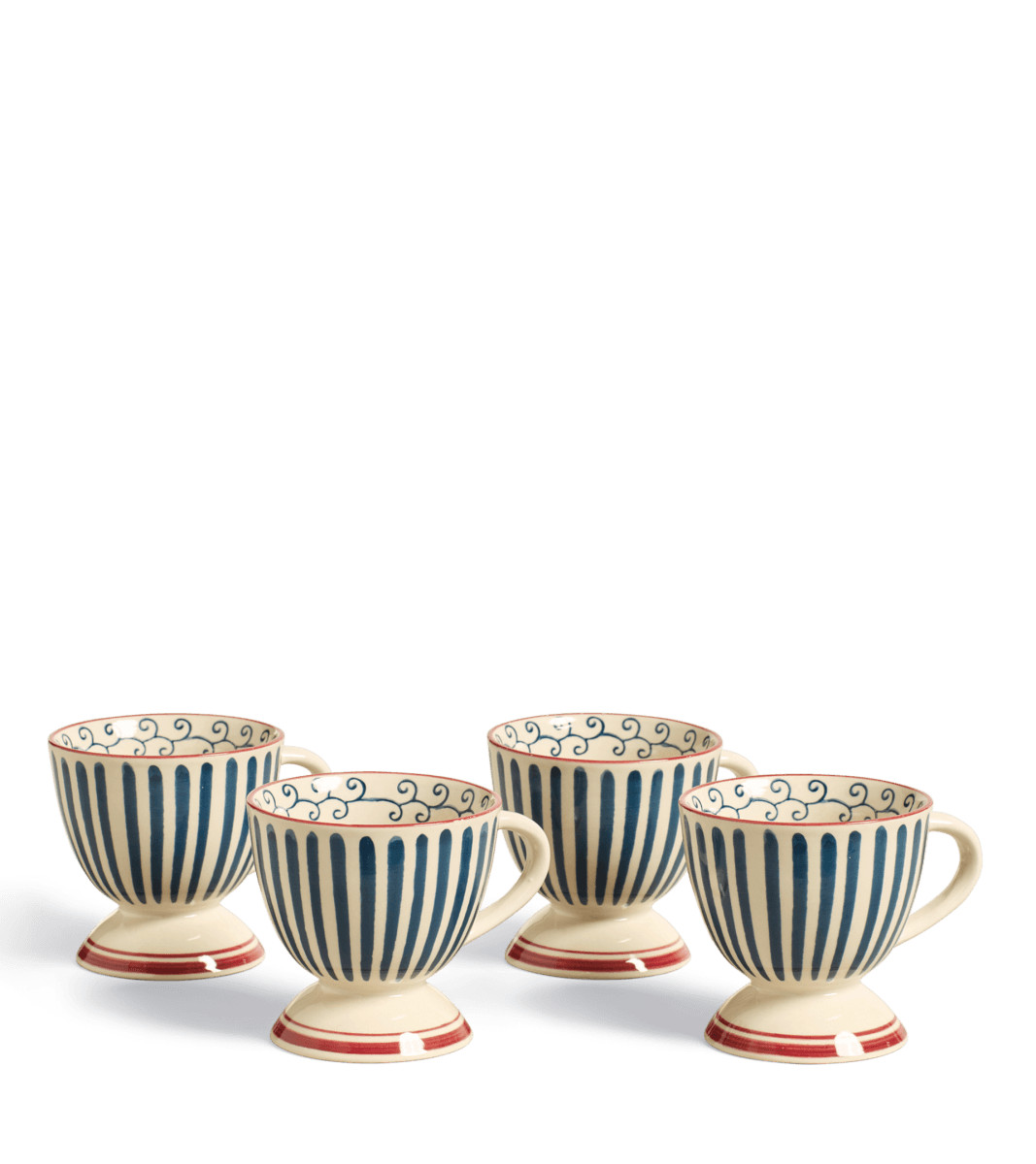 Kintaro Mugs, Set of Four – Indigo | OKA US