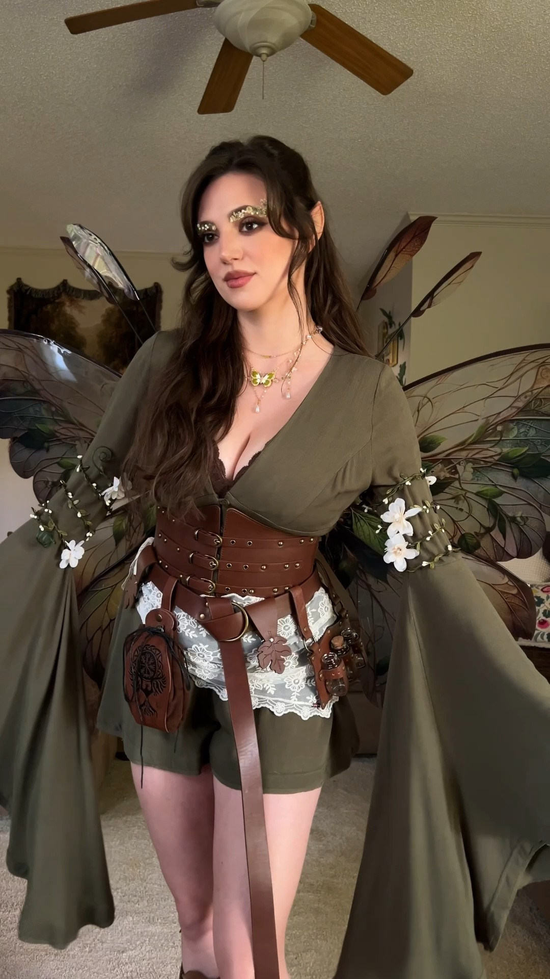 Woodland fairy ren faire costume. 🧚🍄‍🟫🤎✨ 

Giant Flower tutorial is in my costumes highlight on IG!

#LTKgrwm #LTKootd #LTKSeasonal