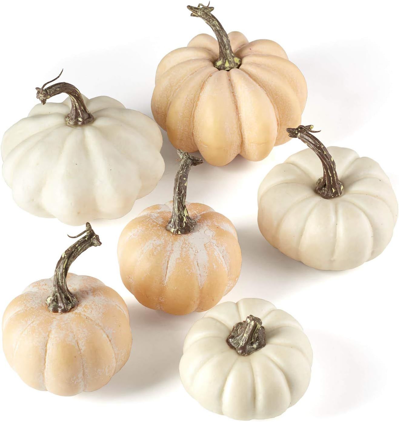 Factory Direct Craft Package of 6 Fall Artificial Assorted Creamy White Pumpkins for Halloween, F... | Amazon (US)