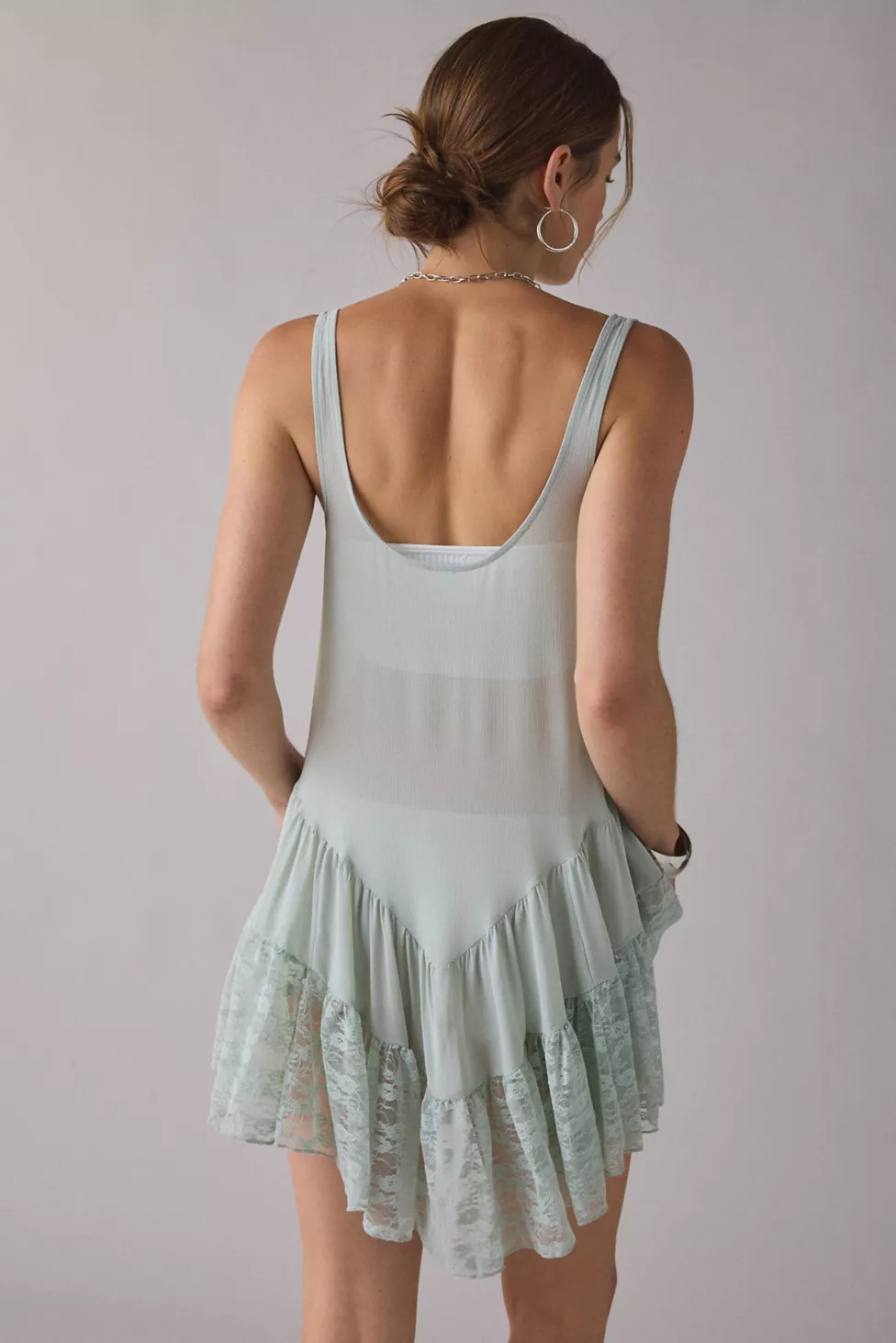 Out From Under River Ruffle Lace Trim Slip Dress | Urban Outfitters (US and RoW)