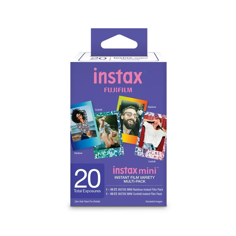 Fujifilm Instax Mini Instant Film Value Pack (Mini Rainbow and Mini Confetti), 20 exposures | Walmart (US)