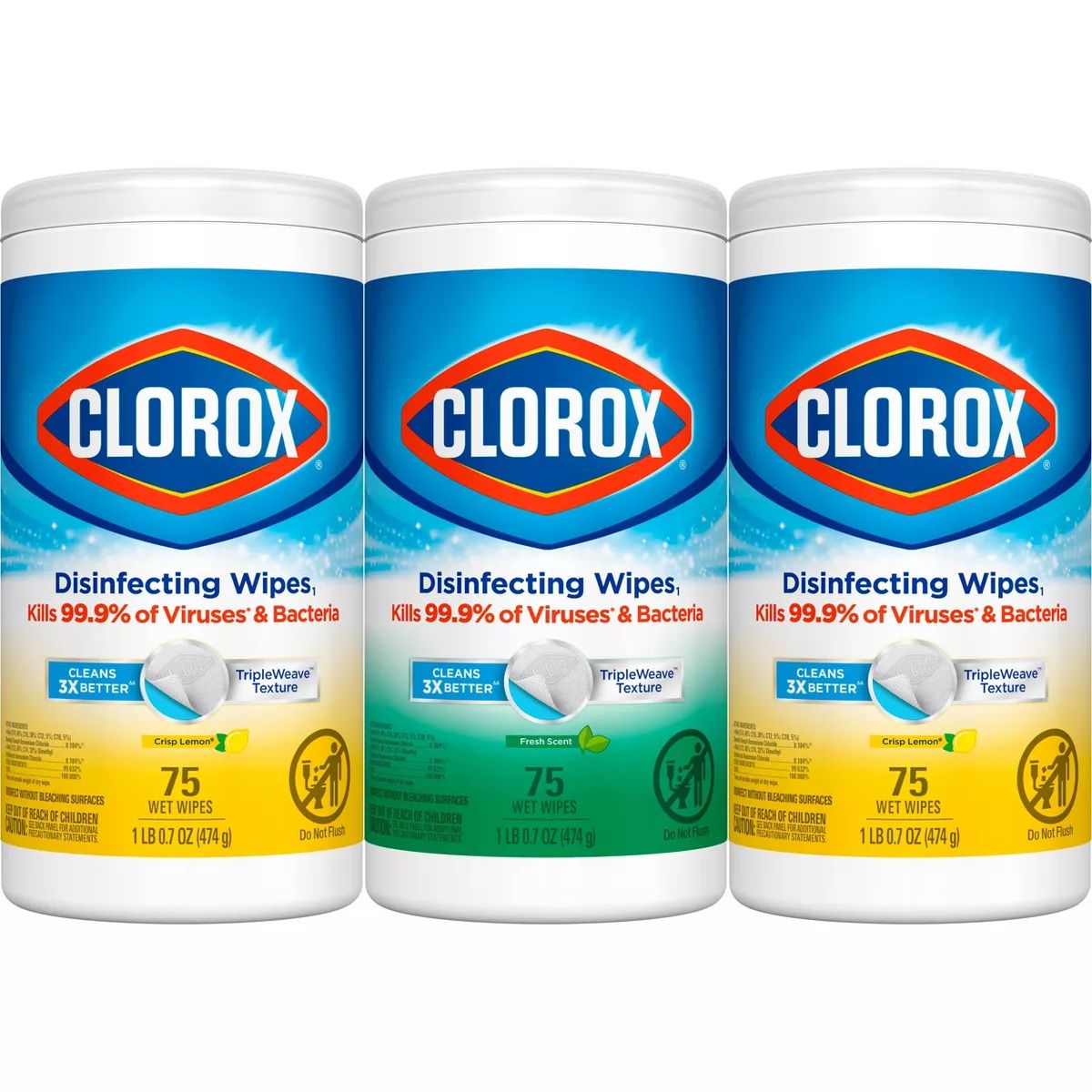 Clorox Disinfecting Wipes Value Pack Bleach Free Cleaning Wipes - 75ct/3pk | Target