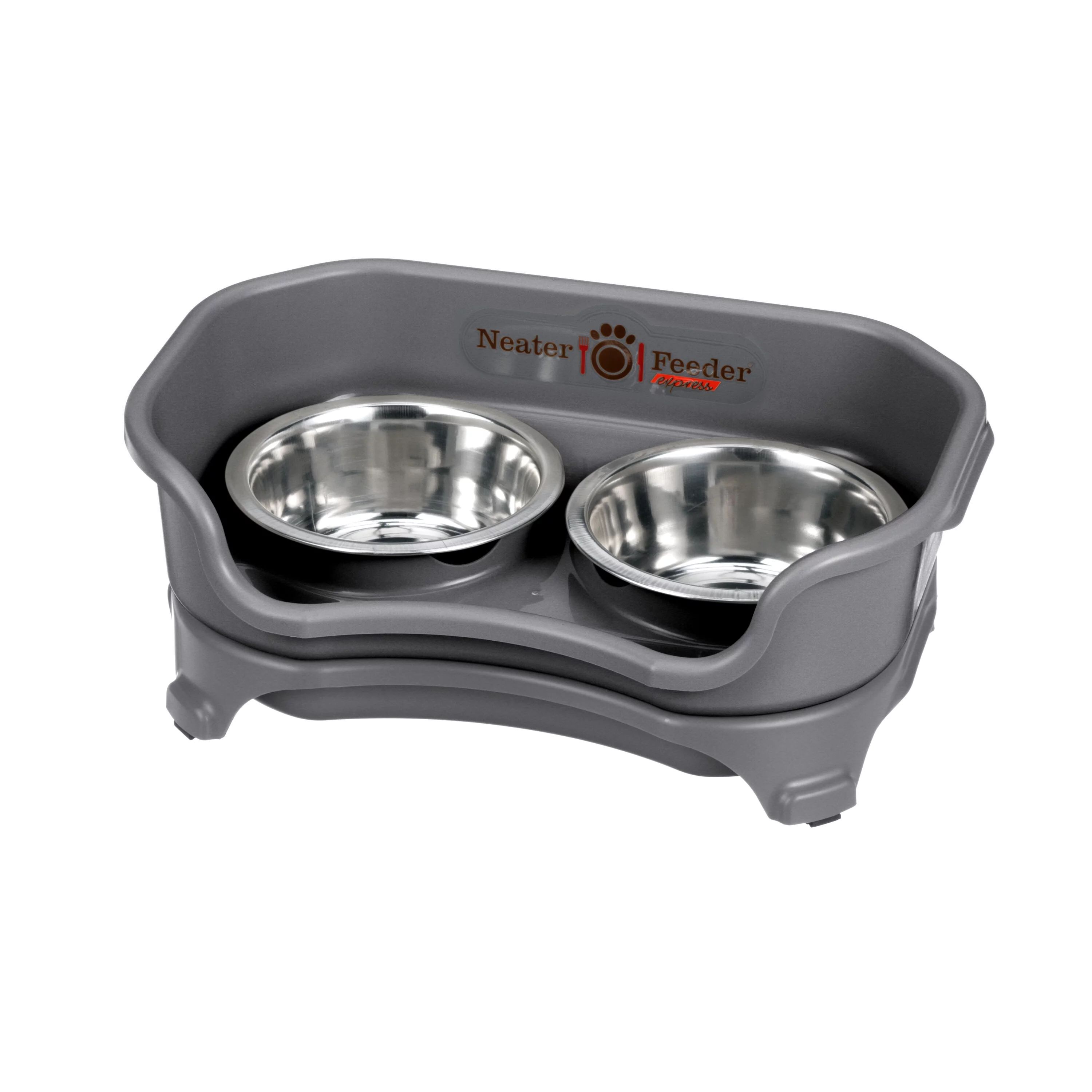 Neater Pets Neater Feeder Express Mess-Proof Elevated Food & Water Bowls for Small Dogs, Gunmetal | Walmart (US)