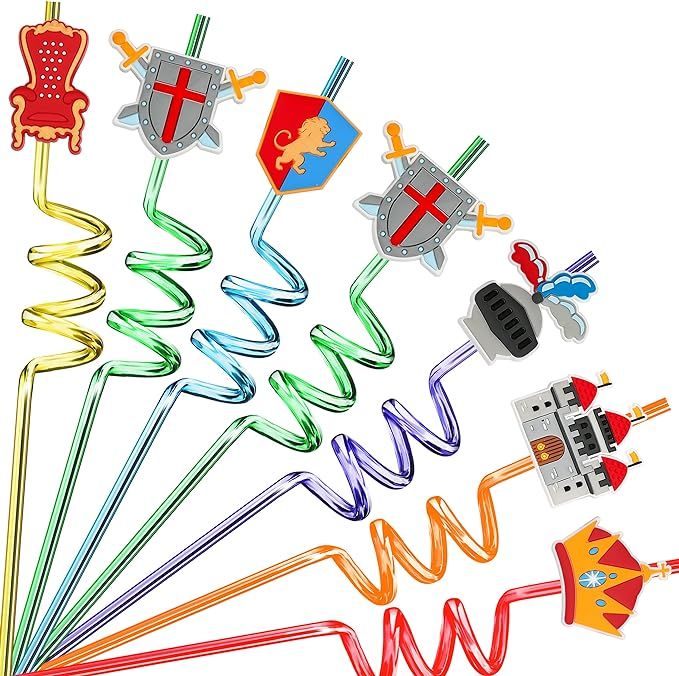 Medieval Knight Party Favors Medieval Straws 24pcs Medieval Knight Party Decorations Supplies Med... | Amazon (US)
