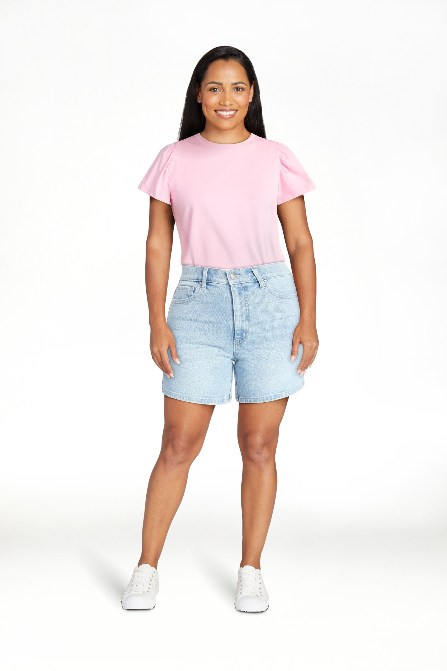 Time and Tru Women's High Rise Denim Shorts, 5" Inseam, Sizes 0-20 | Walmart (US)