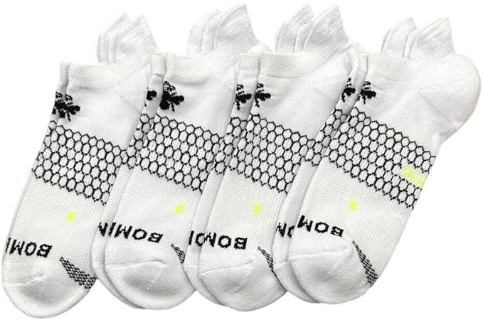 BOMBAS Men's Originals Ankle Socks, White Large Pack of 4 | Amazon (US)