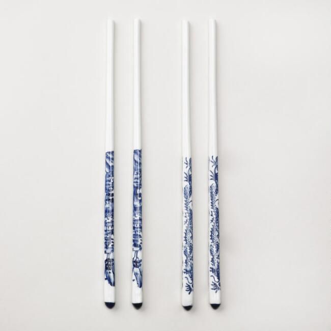 Blue Ceramic Chopsticks, Set of 2 | World Market