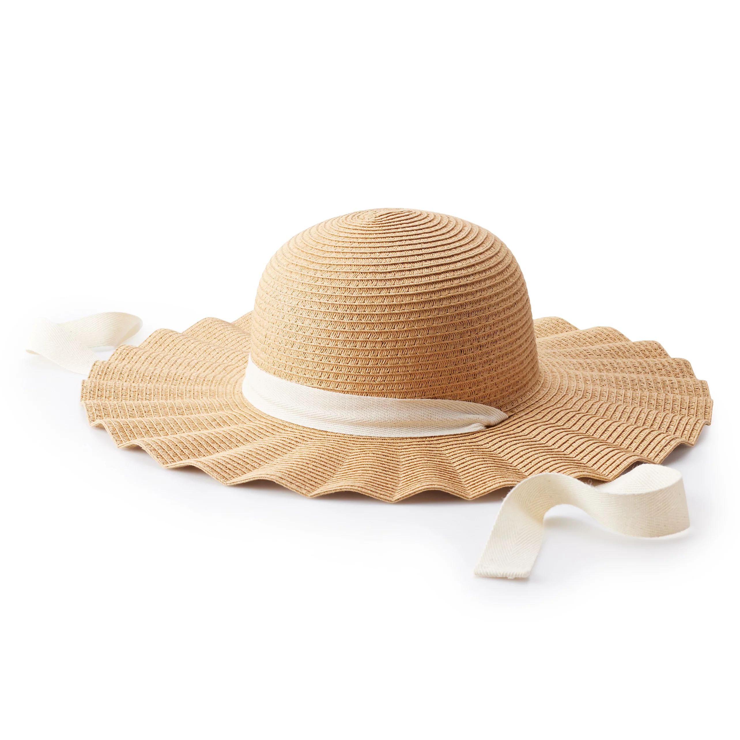 Girls' LC Lauren Conrad Scallop Straw Floppy Hat | Kohl's