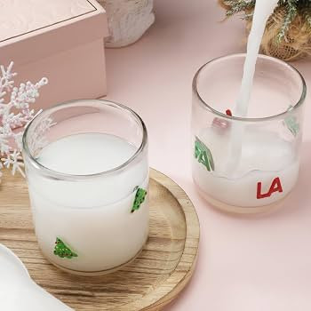 Christmas Icon Juice Glasses, 14oz Christmas Tree & FA LA Stemless Wine Drinking Juice Glass Cup ... | Amazon (US)