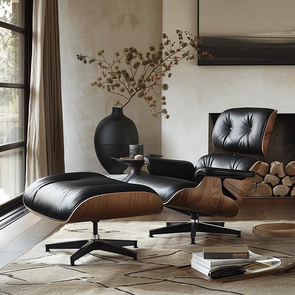 Hokku Designs Marlanna Genuine Leather Top Grain Leather Swivel Lounge Chair and Ottoman and Armr... | Wayfair North America