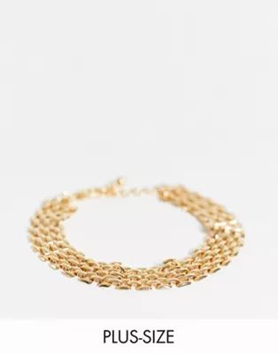 DesignB London Curve chunky link bracelet in gold | ASOS (Global)