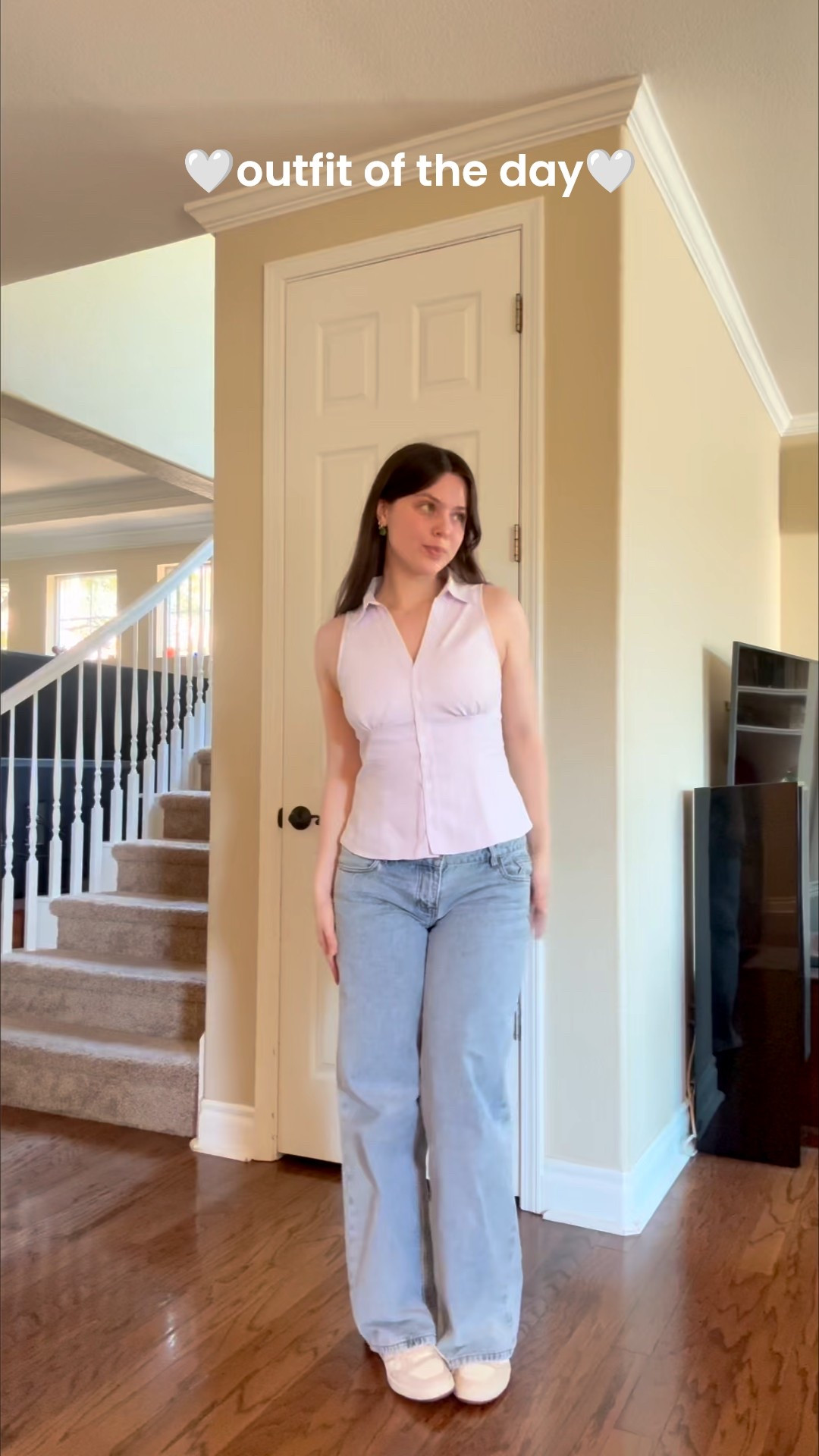 Outfit of the day!!🤭💕

Sizing:
- size up in the shirt if you prefer a slightly relaxed fit (as shown in the video), I’m wearing an 8
- jeans are true to size, wearing a 6
- shoes are true to size
*note: both the shirt and jeans DO NOT stretch so keep that in mind, order a size up if you prefer a relaxed fit.

vintage aesthetic outfits / princess polly outfit / princess polly striped button up / light purple shirt outfit / low rise baggy jeans outfit / princess polly baggy jeans / light wash baggy denim jeans / princess Polly ellanor jeans try on size 6 / Princess Polly try on size 6 / vans lowland marshmallow sneakers outfit / vans lowland outfit / ana luisa earrings green and gold / ana luisa dainty necklace / dainty necklace inspo gold / casual 90s outfit inspo / vintage 90s jeans outfit / 90s aesthetic outfits / jeans and a nice top outfit / button up shirt outfits women / button down shirts outfits / trendy button down shirt outfits / college class outfits / college outfit inspo / university outfits / uni outfits / summer to fall transition outfits / business casual jeans outfit / casual chic ootd / vintage inspired casual look / cool girl aesthetic outfit / everyday casual fashion / best baggy jeans for women / low rise baggy jeans outfit ideas / vans lowland marshmallow try on / vans sneakers casual outfit / ana luisa green gold earrings / dainty green gold necklace jewelry / affordable 90s style outfit pieces / business casual tops and jeans / where to buy baggy jeans outfit inspo