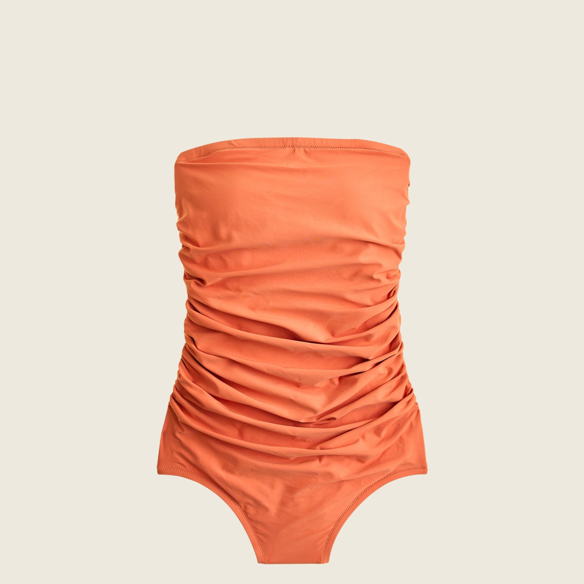 Ruched bandeau one-piece swimsuit | J. Crew US
