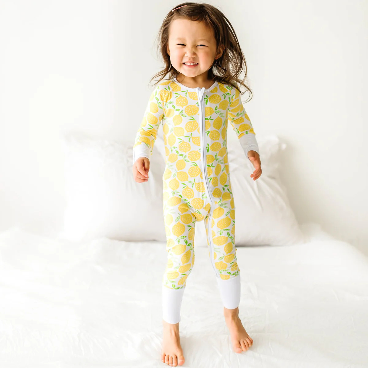 Lemons Bamboo Viscose Zippy | Little Sleepies