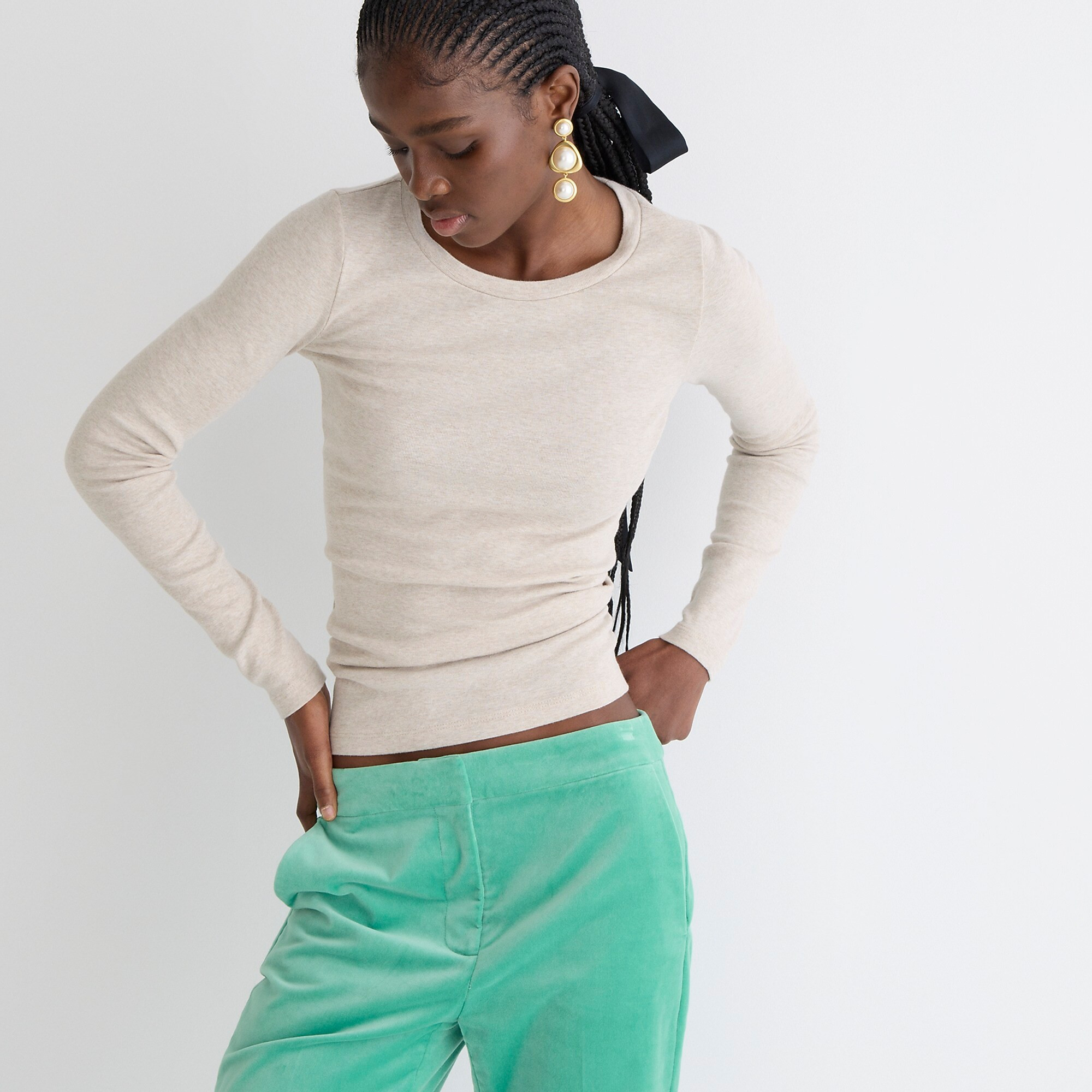 Perfect-fit long-sleeve crewneck T-shirt | J. Crew US