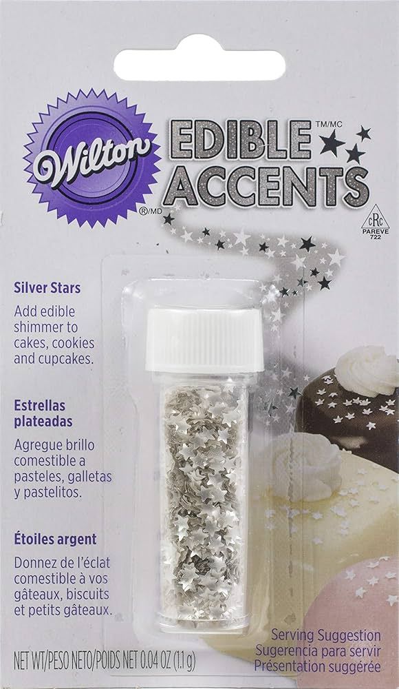 Edible Glitter .04oz-Silver Stars | Amazon (US)