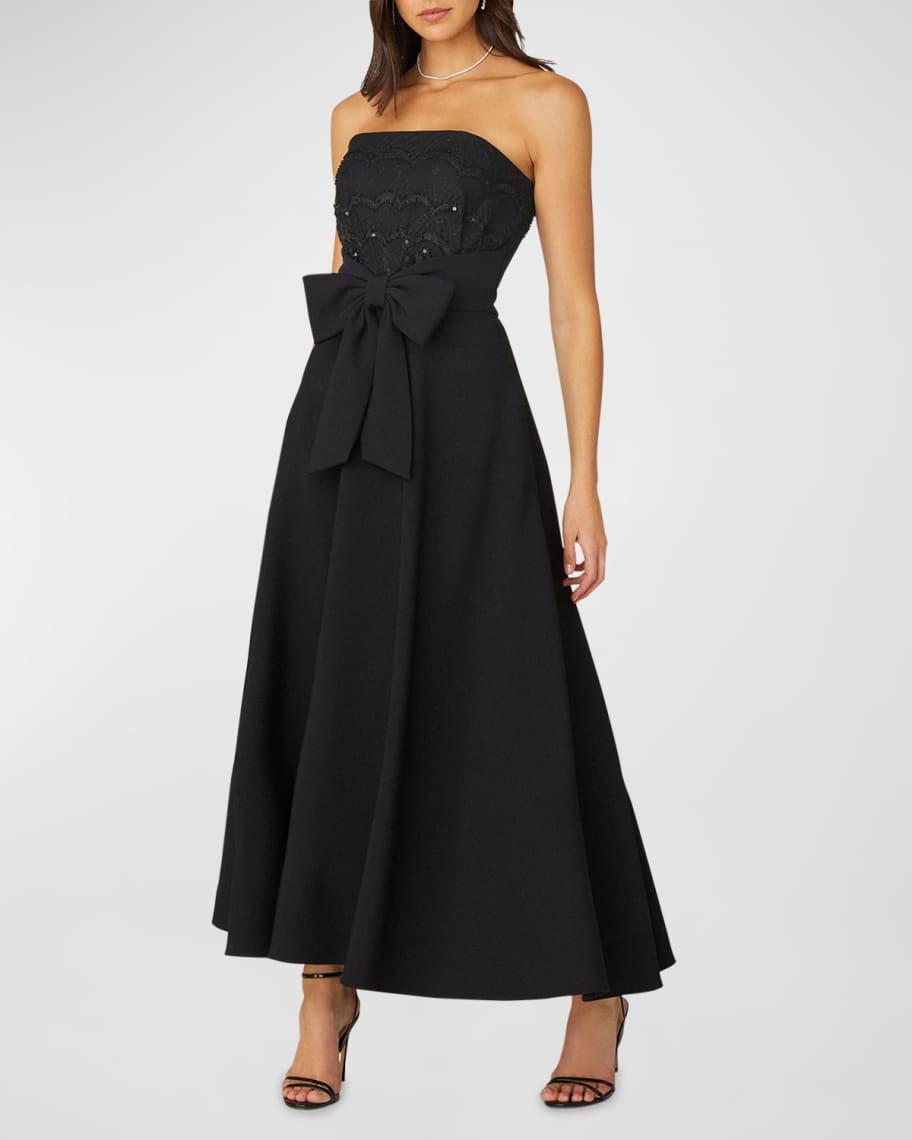 Jasmina Strapless Beaded A-Line Gown | Neiman Marcus