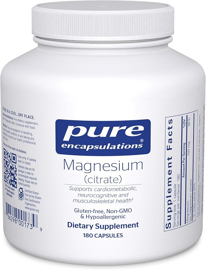 Pure Encapsulations Magnesium (Citrate) - Supplement for Sleep, Heart Health, Cognitive Health, B... | Amazon (US)