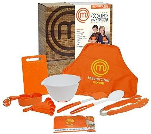 MasterChef Junior Cooking Essentials Set - 9 Pc. Kit Includes Real Cookware for Kids, Recipes and... | Amazon (US)